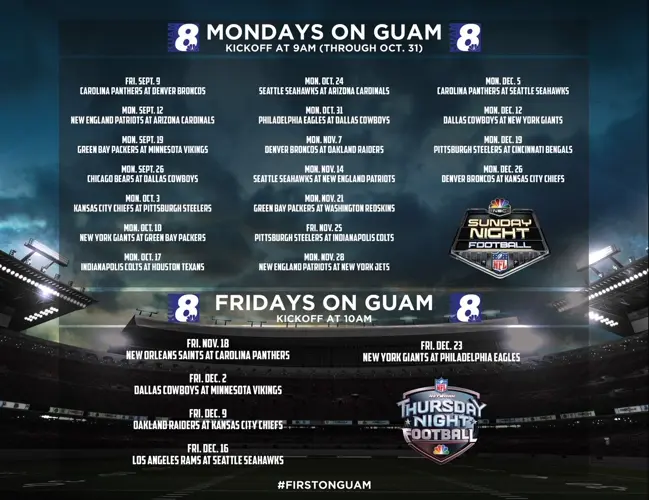 Get your NFL season schedule for KUAM -TV