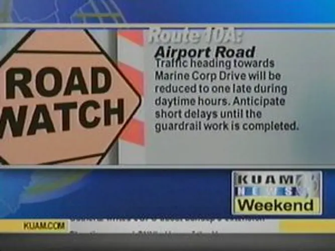 Guardrails being installed at Airport Road