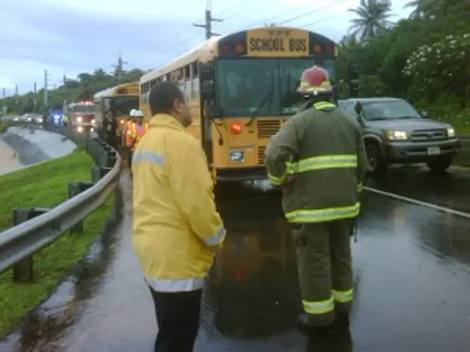 Two school buses full of students in crash