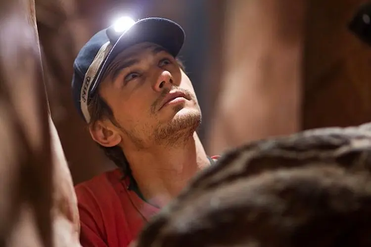 Franco stuck between a rock and a hard place in "127 Hours"