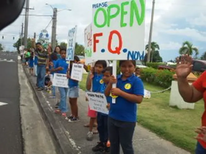 Protest held at Adelup over Umatac school
