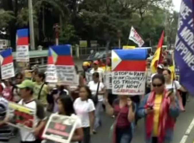 Manila demonstration protests additional U.S. troops