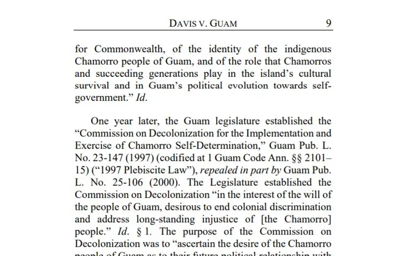 Guam loses Davis appeal