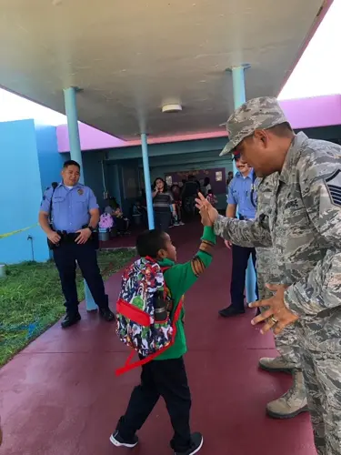 GDOE students greeted with high fives on first day of school