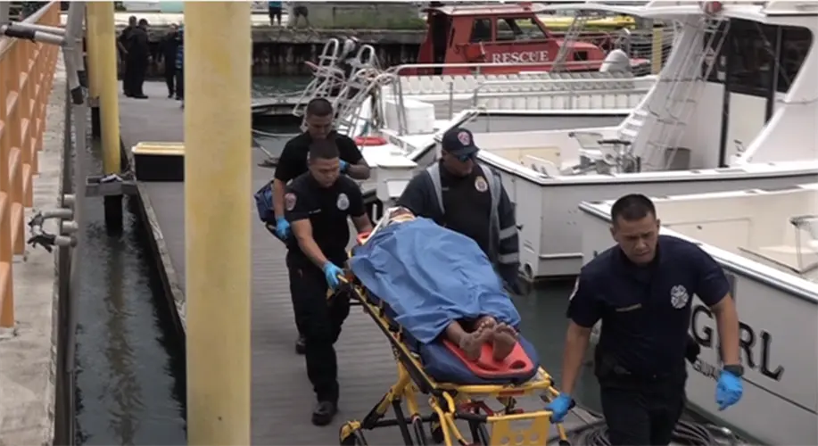 Boy slammed by treacherous waves after falling from Jonestown cliff