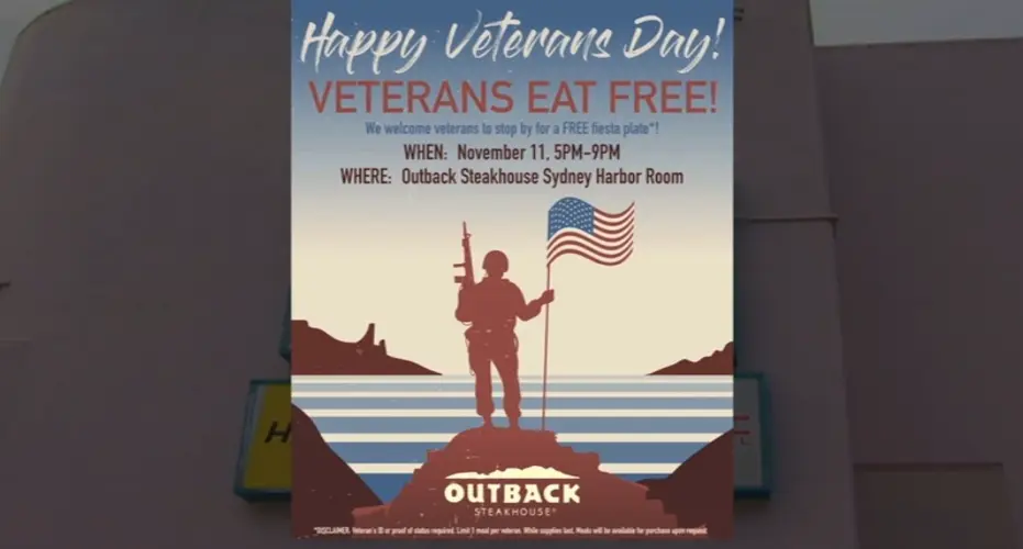 Outback giving vets free fiesta plate on Monday