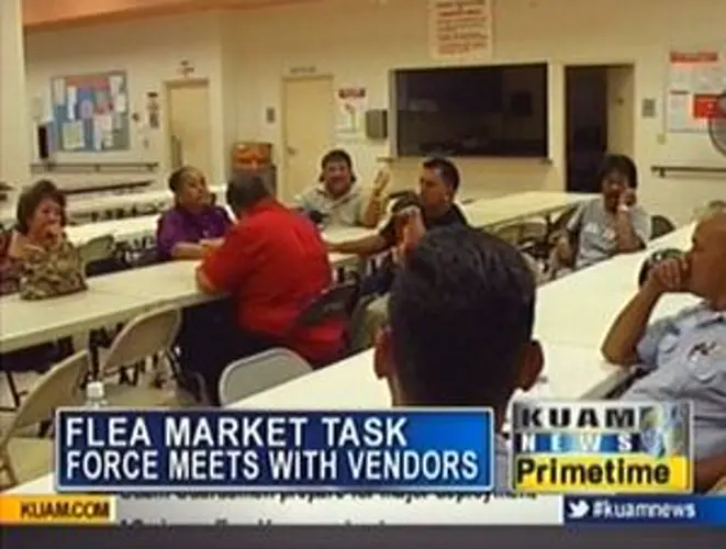 Flea market vendors talk to task force