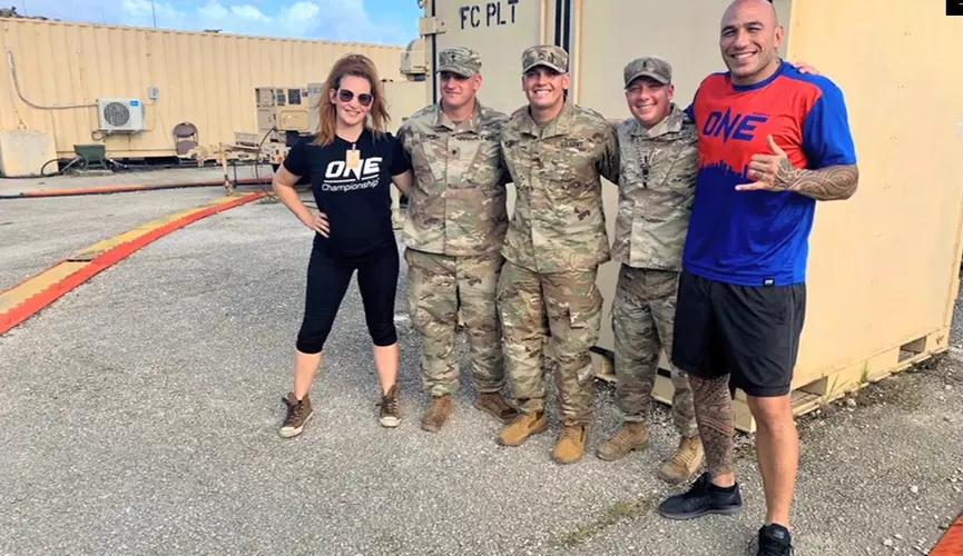 Soldiers meet MMA stars Meisha Tate and Brandon Vera