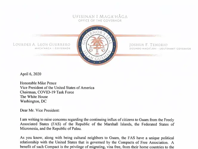 April 6 letter details governor's request to limit FAS migration during pandemic