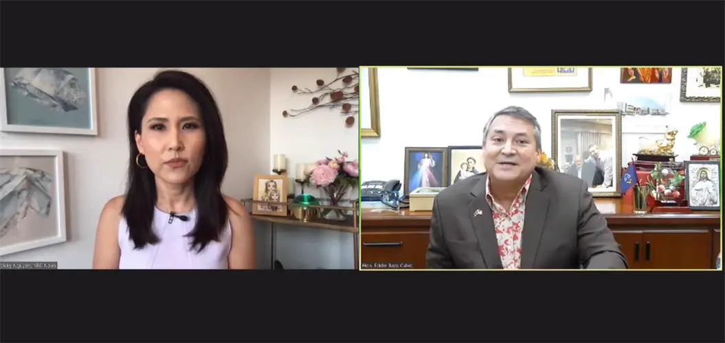 Eddie Calvo speaks as Trump surrogate in Asian American and Pacific Islanders Issue town hall