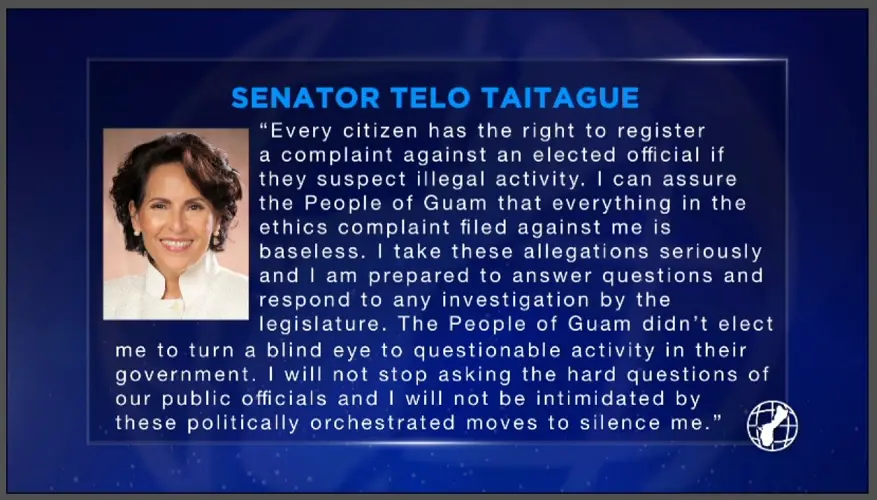 Ethics complaint filed against Senator Taitague