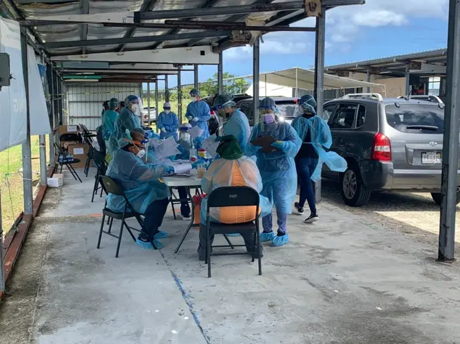 Combined vaccination/testing clinic held in Tiyan