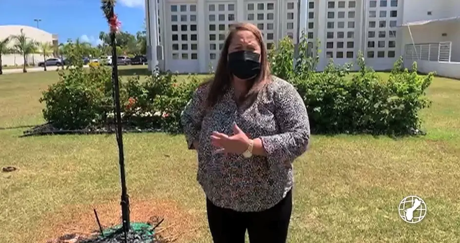 Pride Flag in front of Guam Congress Building burned down