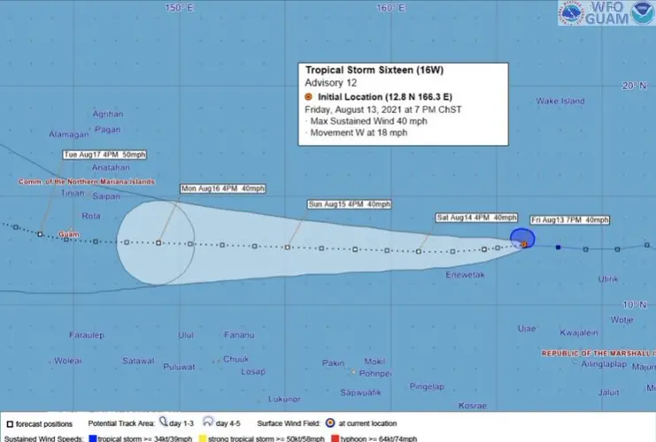 Tropical storm expected to approach Guam Tuesday, residents urged to take precautions