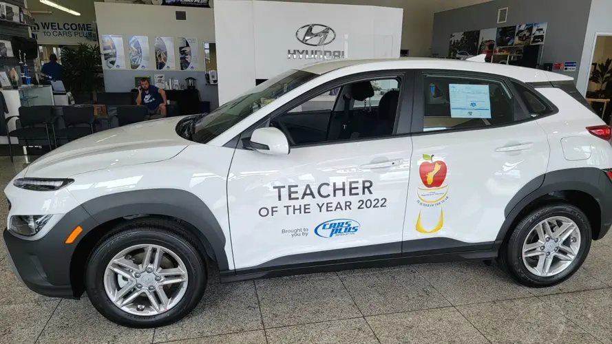 Cars Plus unveils 2022 Hyundai Kona headed for the next Guam Teacher of the Year
