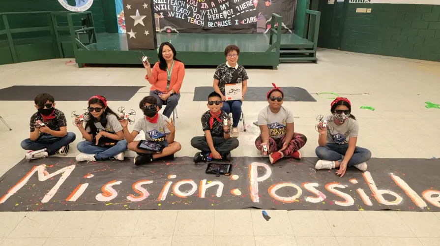 Finegayan Elementary students flex their drone skills