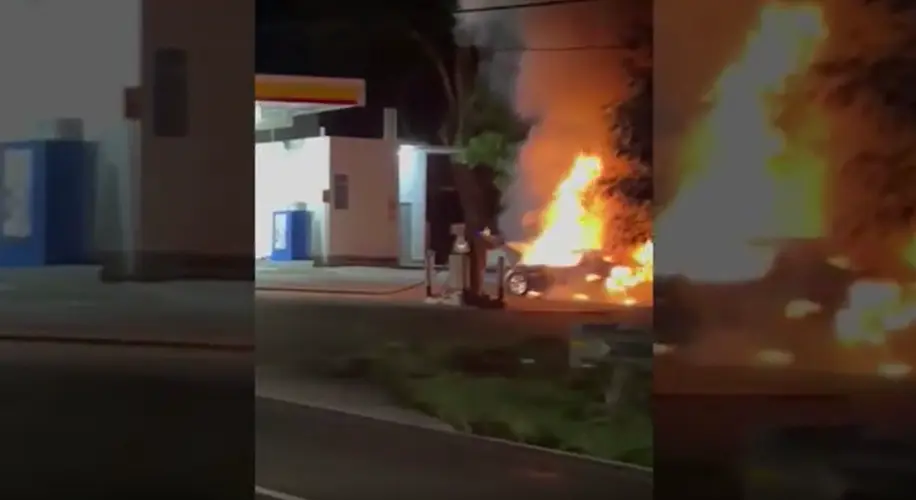 Driver escapes unharmed after scary car fire at Ordot gas station