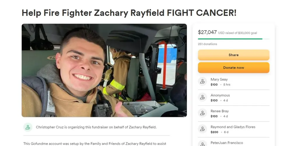 Firefighters rally against colleague's battle against rare form of cancer