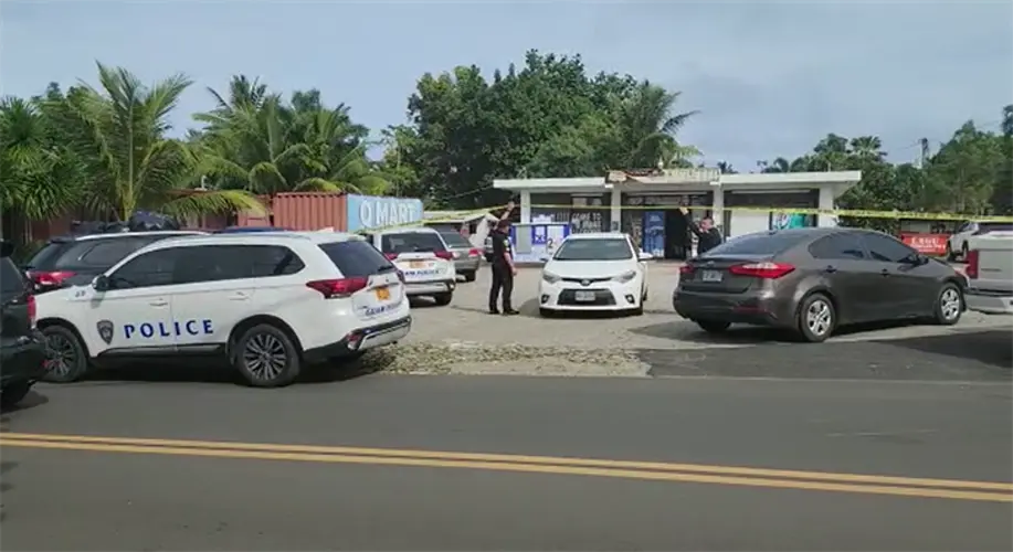 Cashier shot during Talo'fo'fo' robbery, police searching for suspect in white Toyota double cab pickup