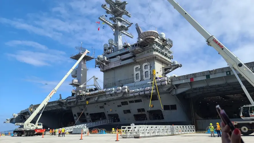 USS Nimitz arrives for port visit on Guam