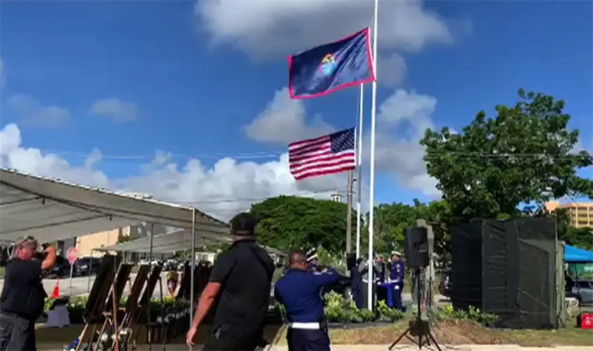Guam flag mistakenly raised upside down during peace officer