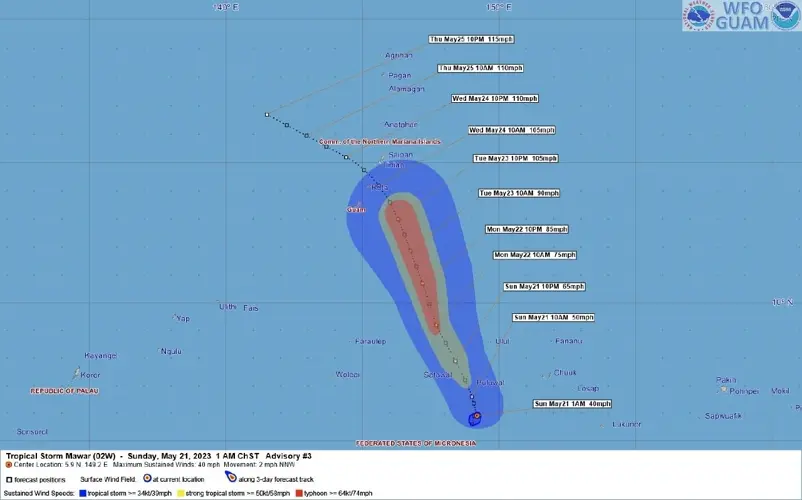 Tropical Storm Mawar has strengthened