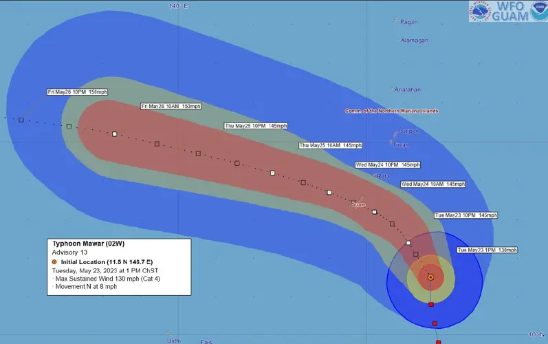 Mawar now a super typhoon with potential for 'direct hit'