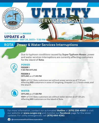 CUC: Rota customers now completely without power, water service