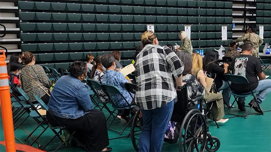 Large crowds turn up at medical mission to receive free healthcare