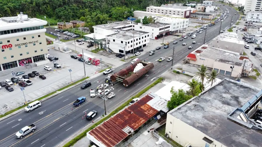Barge blocks most of Marine Corps Drive for several hours