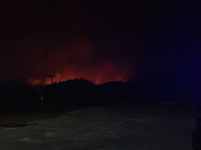 Grass fire closes Piti road