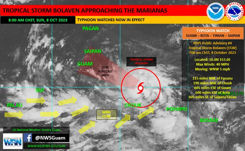 Typhoon Watch in Effect for Guam, Rota, Tinian, and Saipan