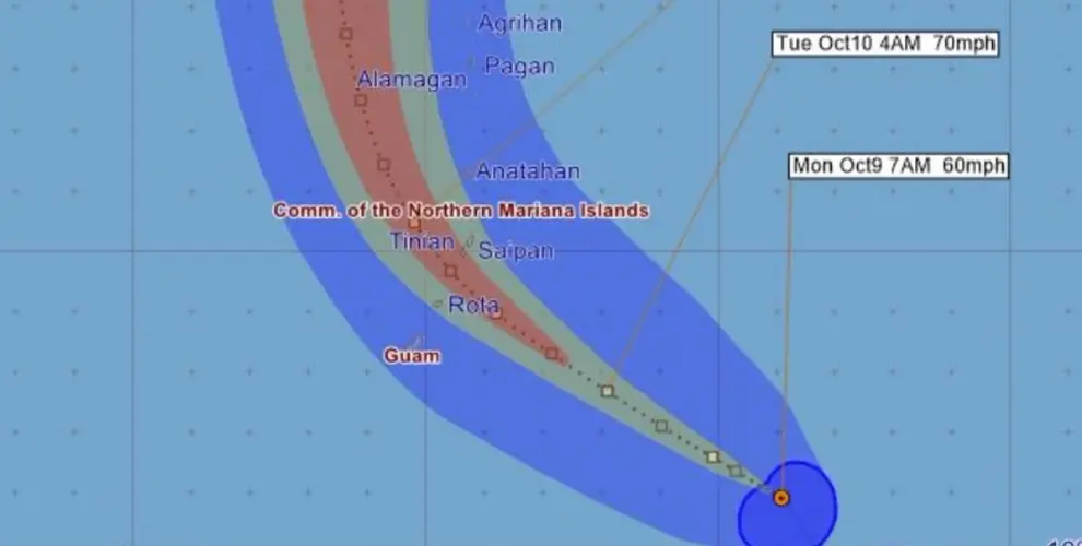 Tropical Storm Warning in effect for Guam
