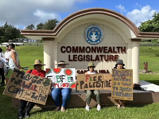 Saipan residents protest in solidarity with Palestine