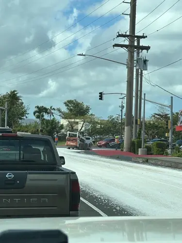 Highway patrol investigating Monday's oil spill near JFK intersection