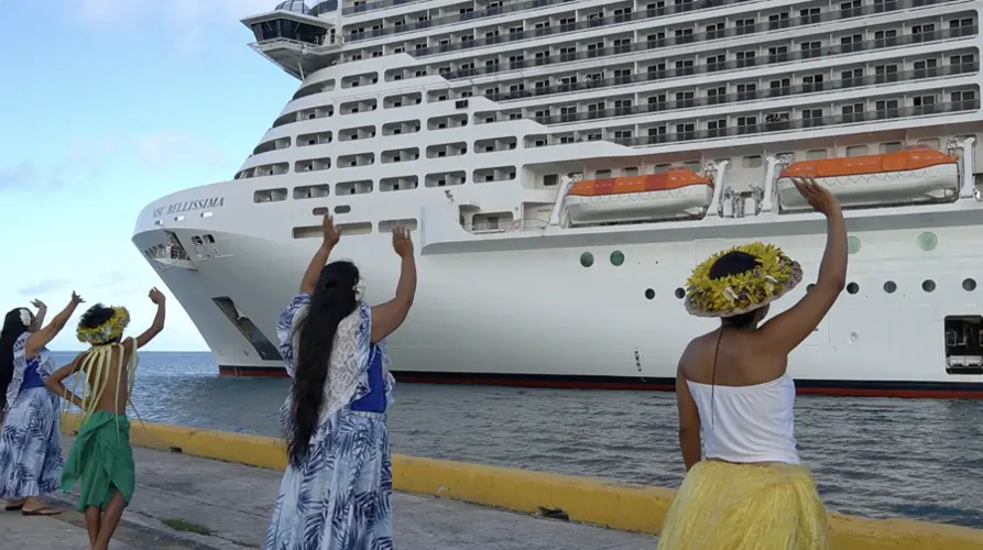 MSC Bellissima Cruise ship visits Saipan