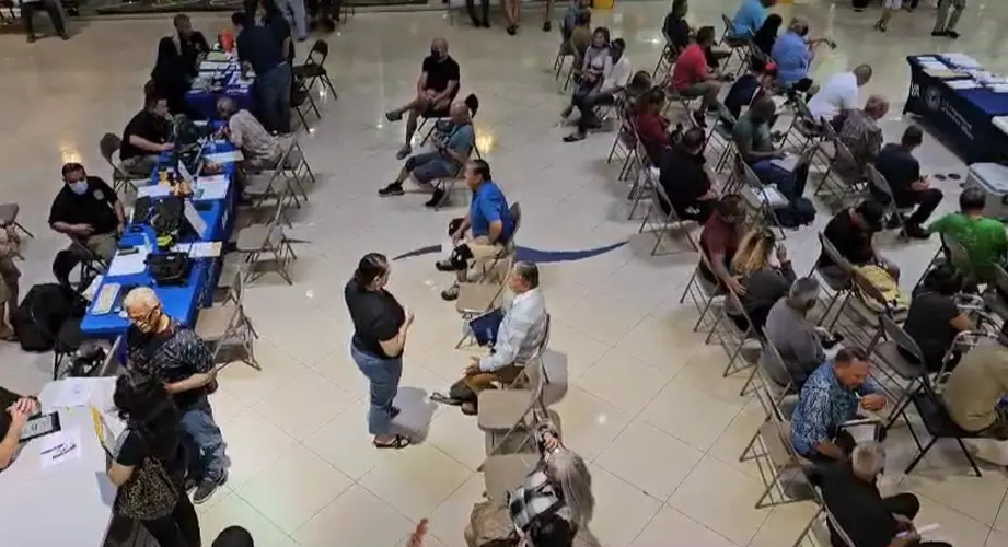 Hundreds of veterans attend the weekend event at Agana Shopping Center