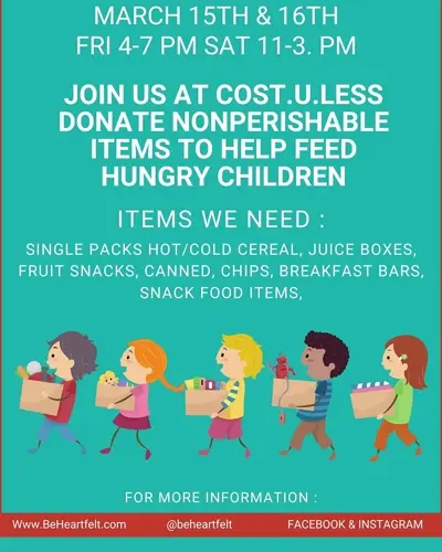 Giving Every Tuesday: Be Heartfelt holding food drives for their food pantry