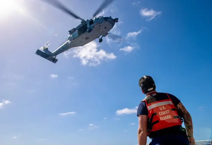 U.S. Coast Guard member safely evacuated in joint operation with Navy