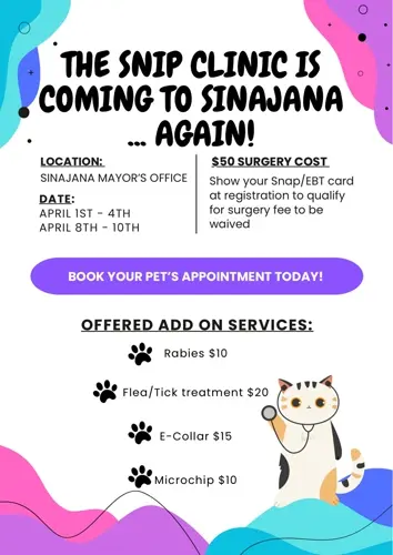 SNIP Clinic coming to Sinajana