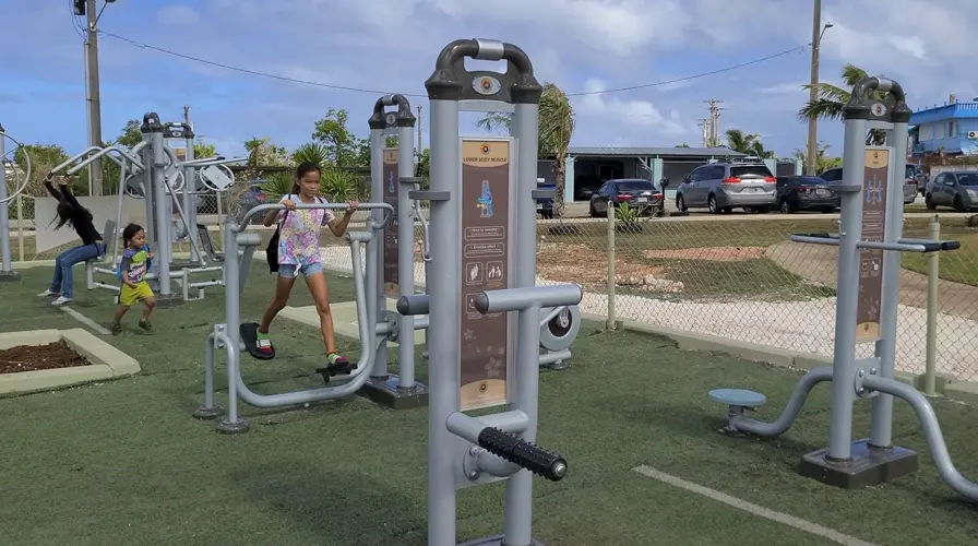 Dededo Mayor's Office hosts egg hunt, unveils donated exercise equipment at Lencho Park