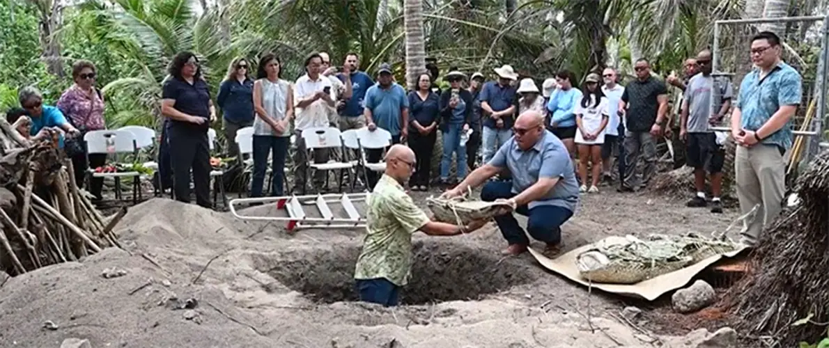 Ancient remains of three women reburied at Tarague beach