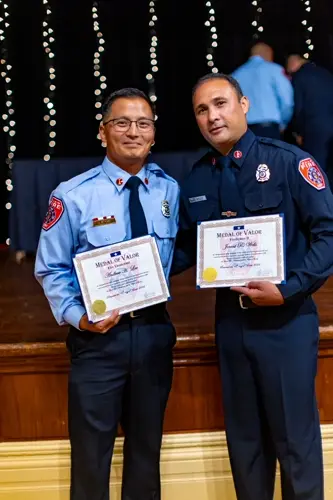 Pair of Guam firefighters receive medal of valor for their bravery and heroism