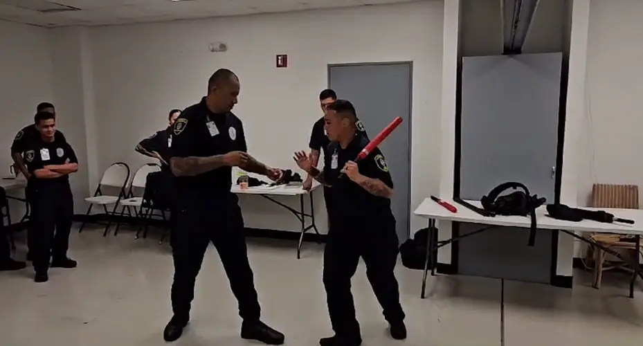 Recruits tackle firearm safety and collapsible baton training