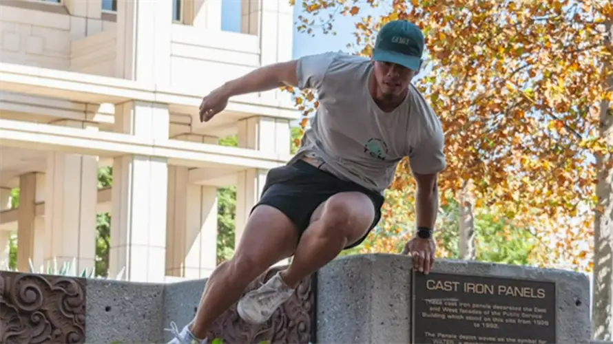 Making Waves: Dillon Taitano is the founder and head coach of an outdoor parkour program