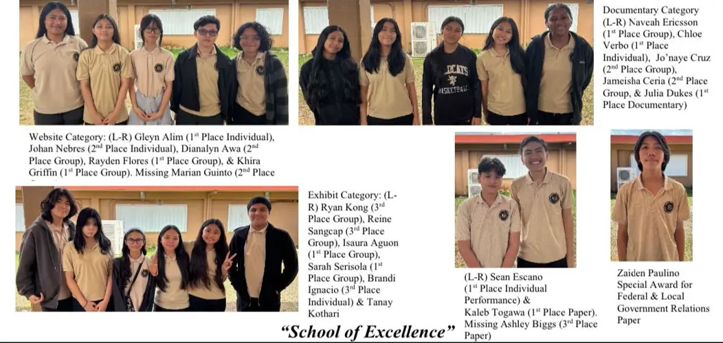 Luis P. Untalan Middle School winning streak continues at the Guam History Day competition