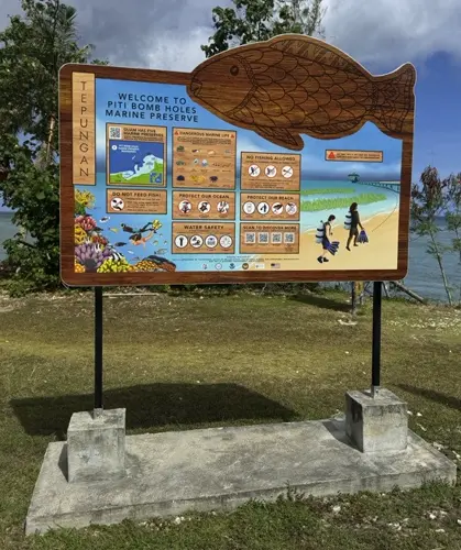 Tepungan beach park unveils sixth coastal sign