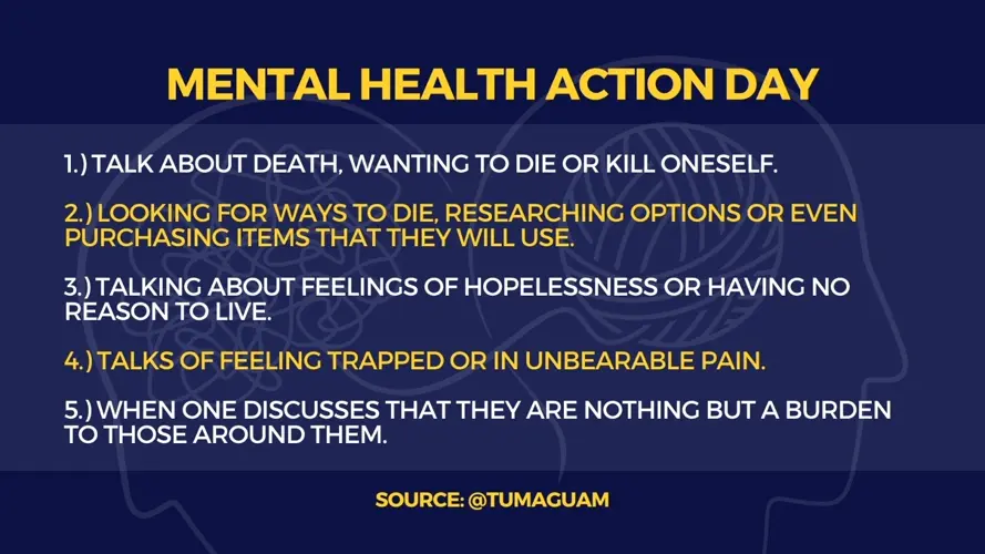 Mental Health Action Day, knowing the signs to prevent suicide