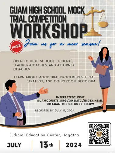 Free Mock Trial workshops for high school students offered by Judiciary of Guam