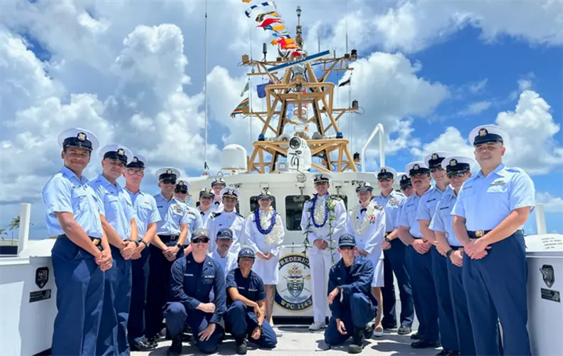 New commanding officer at the helm of USCGC Frederick Hatch
